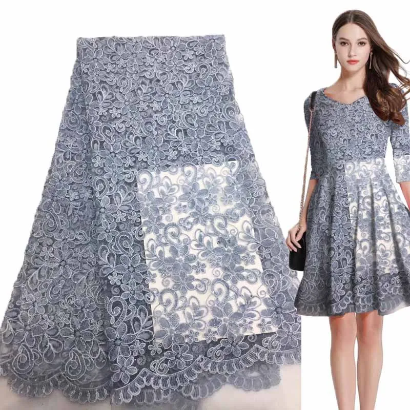 

High Quality African Lace Fabrics Peach Color Nice French Net Embroidery Sequins Tulle Lace Fabric For Nigerian Party Dress