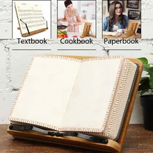 Portable Adjustable books Reading Desk bookends standing Cookbook Music score textbook Bible bamboo Book Holder Tray with Clip