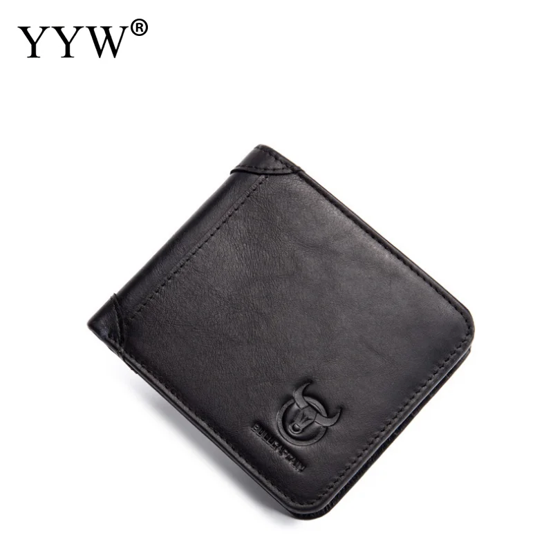 

BULLCAPTAIN Genuine Leather Men Wallet Fashion Vintage Solid Male Short Men Wallets Coin Purse Black Brown Credit Card Holder