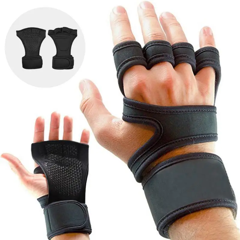 1 пара тяжелая атлетика перчатки половину палец противоскольжения Спорт Palm защиты тренажерный зал Фитнес тренировочные перчатки