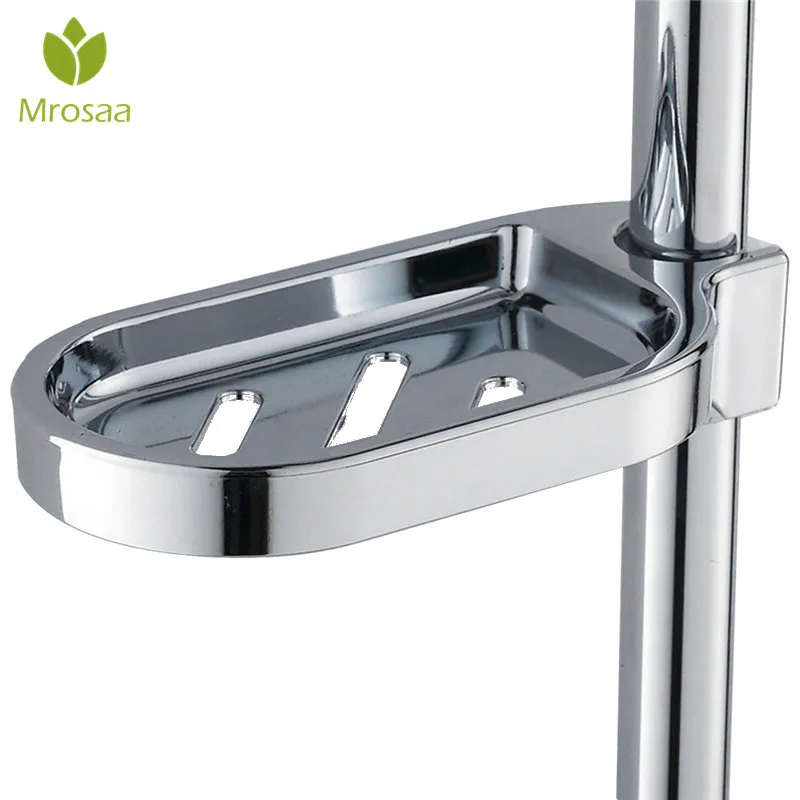 

Silver 25mm ABS Plastic Soap Plates Bathroom Soap Storage Rack Drain Shower Hose Supply Soap Dishes Kitchen Sponge Holder