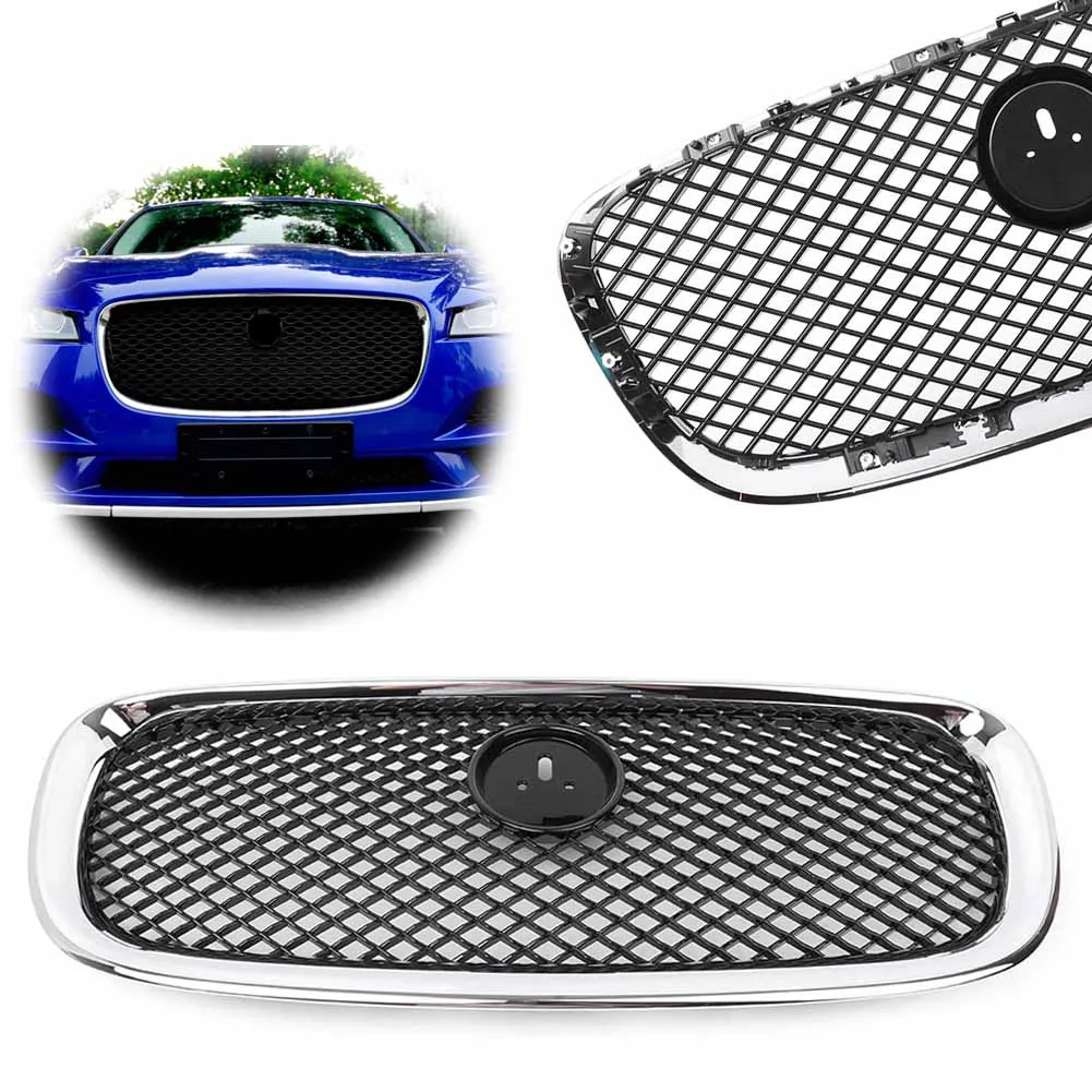 

Car Front Bumper Upper Mesh Grille Grill for Jaguar XF XFR 2012 2013 2014 2015 Chrome/Black