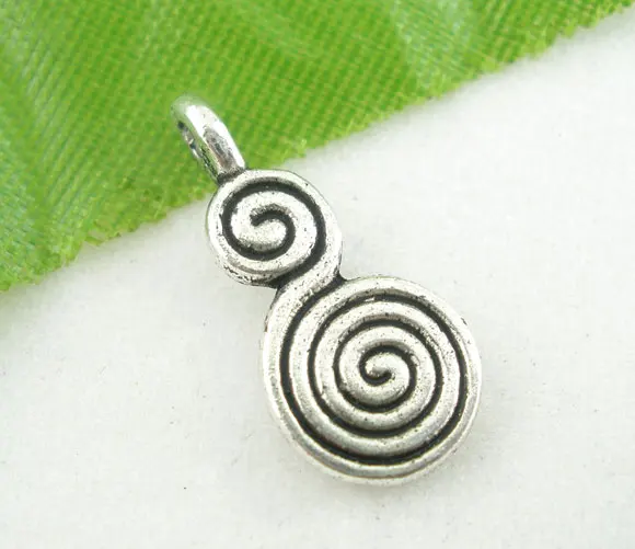 

Lovely 60PCs Antique Silver Whirl Pendants 17x8mm (B02036)