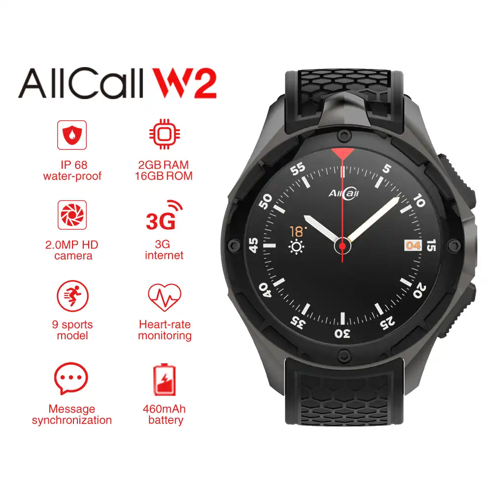 ALLCALL W2 3G Smart Watch Men Phone 