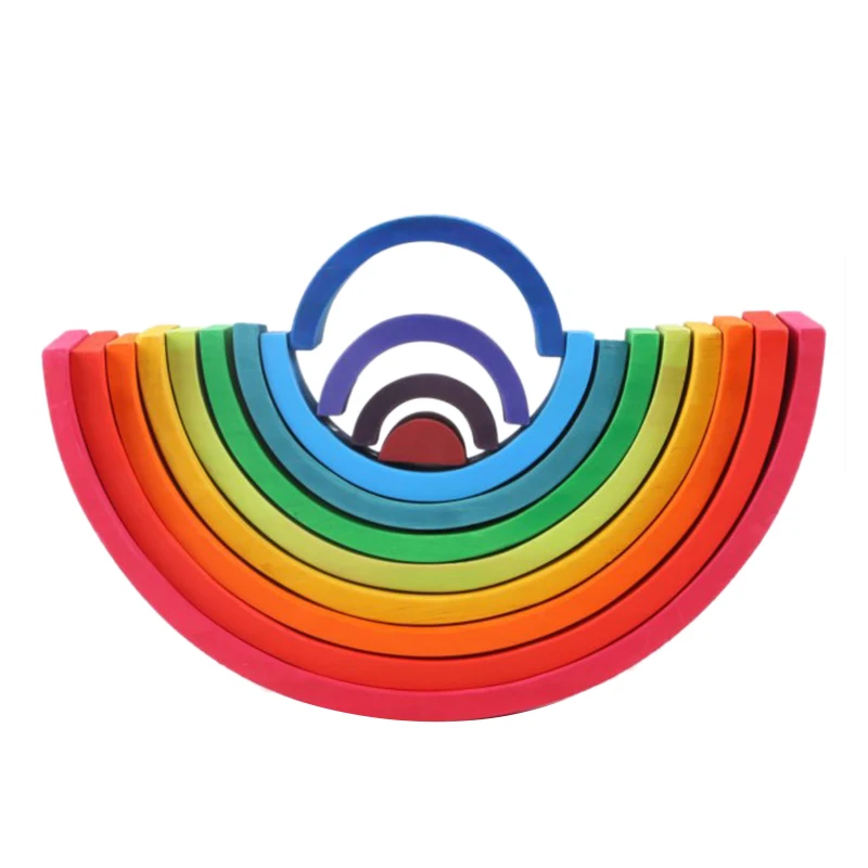 

Arch Bridge Rainbow Semicircle Building Decoration Child Early Learning Wooden Bending Board Toy Wooden Large 12 Pieces