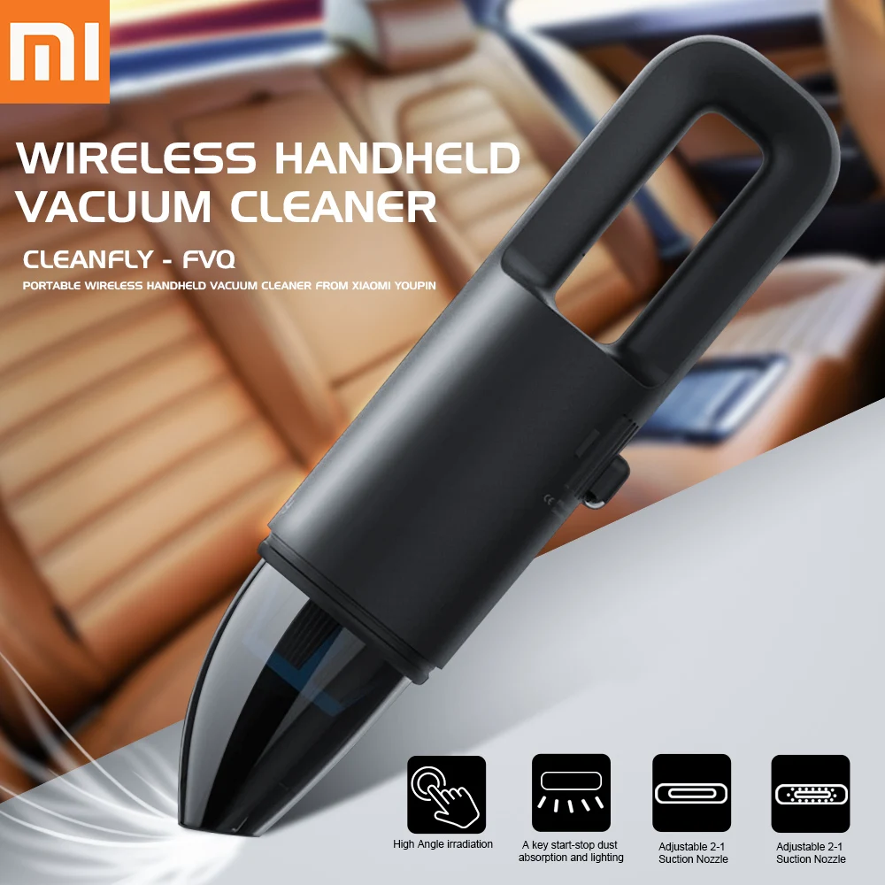 

Xiaomi Cleanfly FVQ Handheld Vacuum Cleaner Portable Car Wireless Mini Cleaner Charger 2 In 1 Nozzle With LED Light HEPA Filter