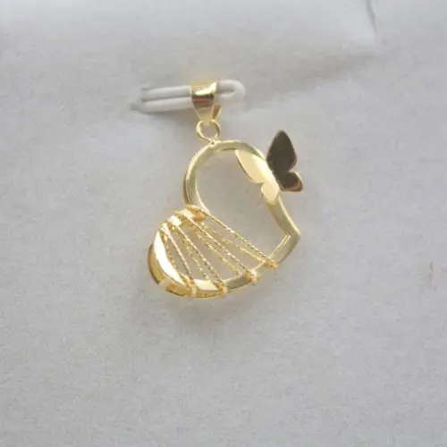 

Real Pure AU750 18K Yellow Gold Women Best Gift Butterfly Heart Pendant / 1.31g