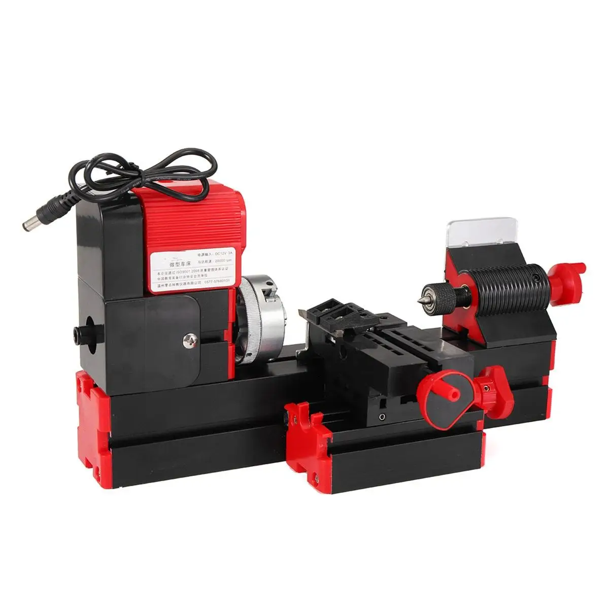 

DC12V 3A 36W Mini Lathe Milling Machine Torn Drill Wood Engraving Power Tool Didactical DIY Lathes Woodworking Metal Chuck Lathe