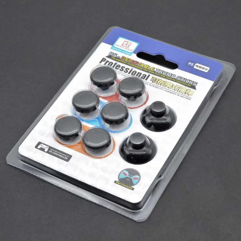 

For PS4 Handle Button Cap Silicone Anti-slip Feel Replacement Soft Glue Mushroom Gamepad Head Button 8 Piece Set