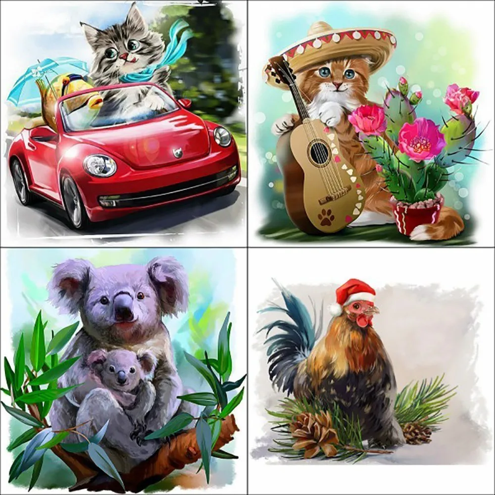 

Huacan Full Square DIY Diamond Painting Animal Mosaic Diamond Embroidery Driving 5D Cross Stitch Rhinestones Decor Home Gift