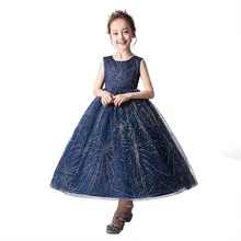 Блестящие вечерние платья красного и синего цвета с блестками на выпускной для девочек 6-16 лет, летнее винтажное длинное платье для девочек-подростков, детские платья, кружевное платье для девочек