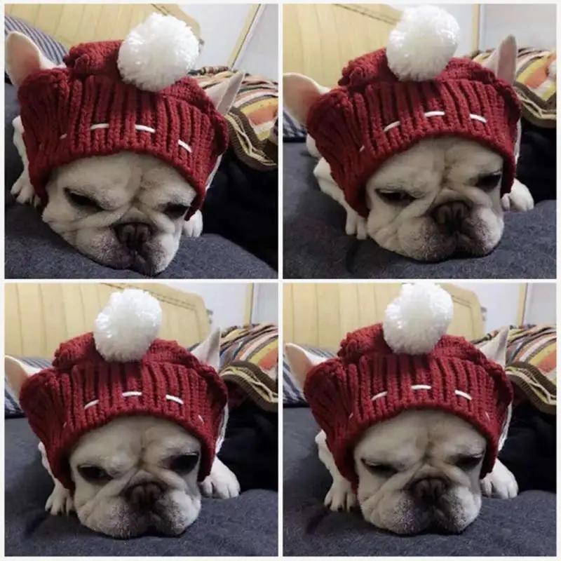 Милые Шерстяные мяч Pet шапки для собак рождественской вечеринки костюм Шапки