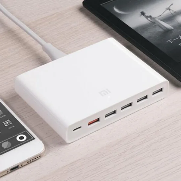 Xiaomi 5 X USB-A 1 X USB-C 60 Вт QC3.0 адаптер быстрой зарядки защита безопасности 4 USB выходной интерфейс