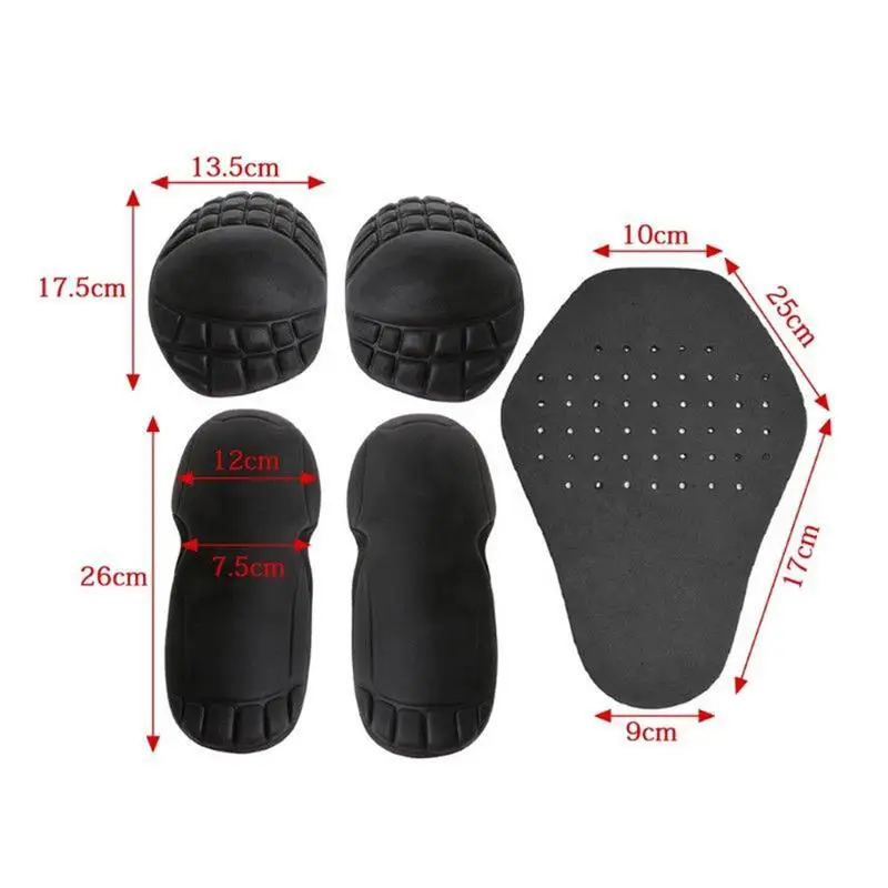 5 unids/pack removible EVA Riding hombro codo espalda protectores almohadillas conjunto de ropa de protección de motocicleta moto Racing Guard