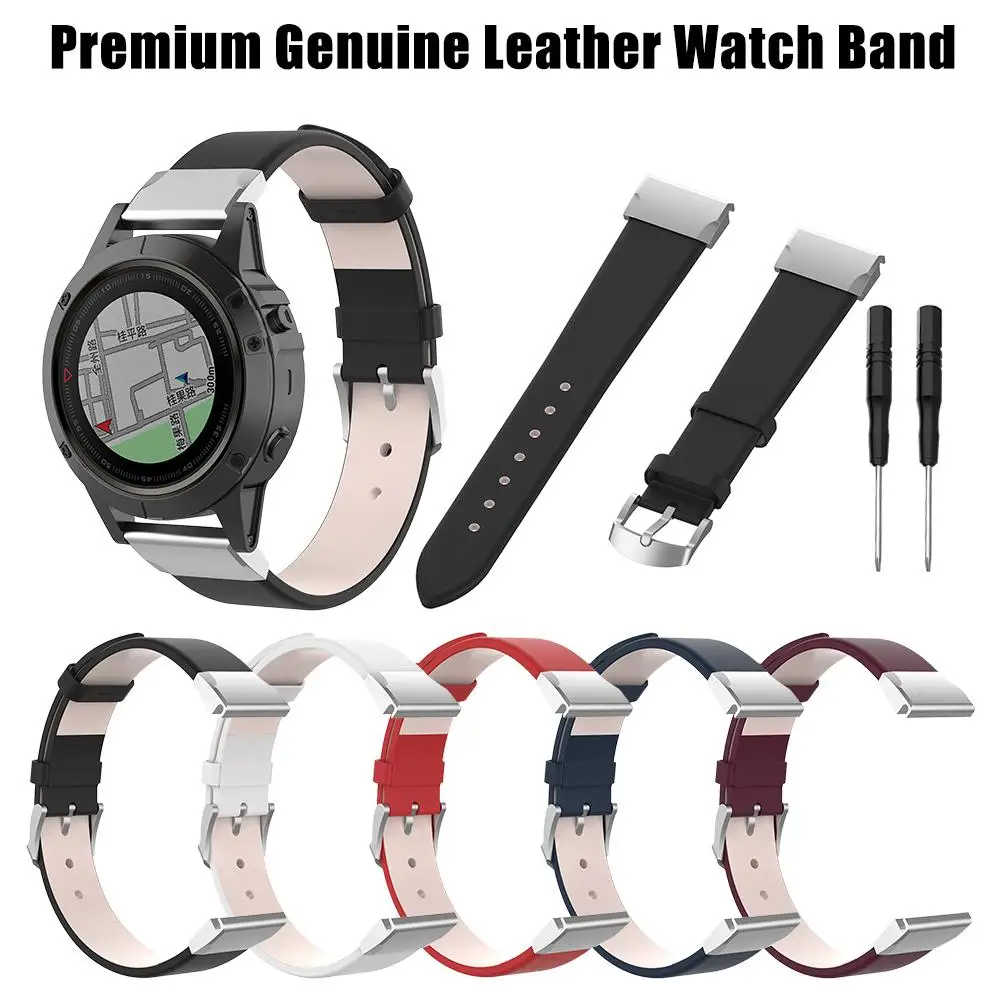 

Genuine Leather Replacement Watch Strap Wrist Band Strap For Garmin Quatix 3 Fenix 5X Fenix3 HR Garmin Tactix Bravo Smart Watch