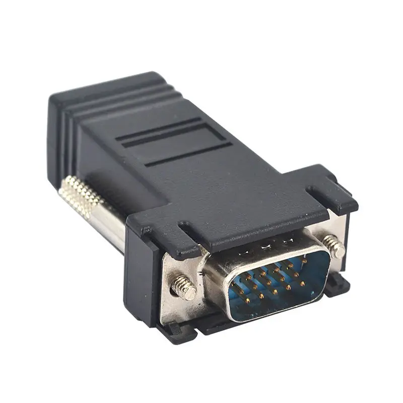 

Maikou Rj45 To Vga Extension Extender Cord Male To Lan Cat5 Cat5E Rj45 Ethernet Female Adapter For Pc Desktop Computer