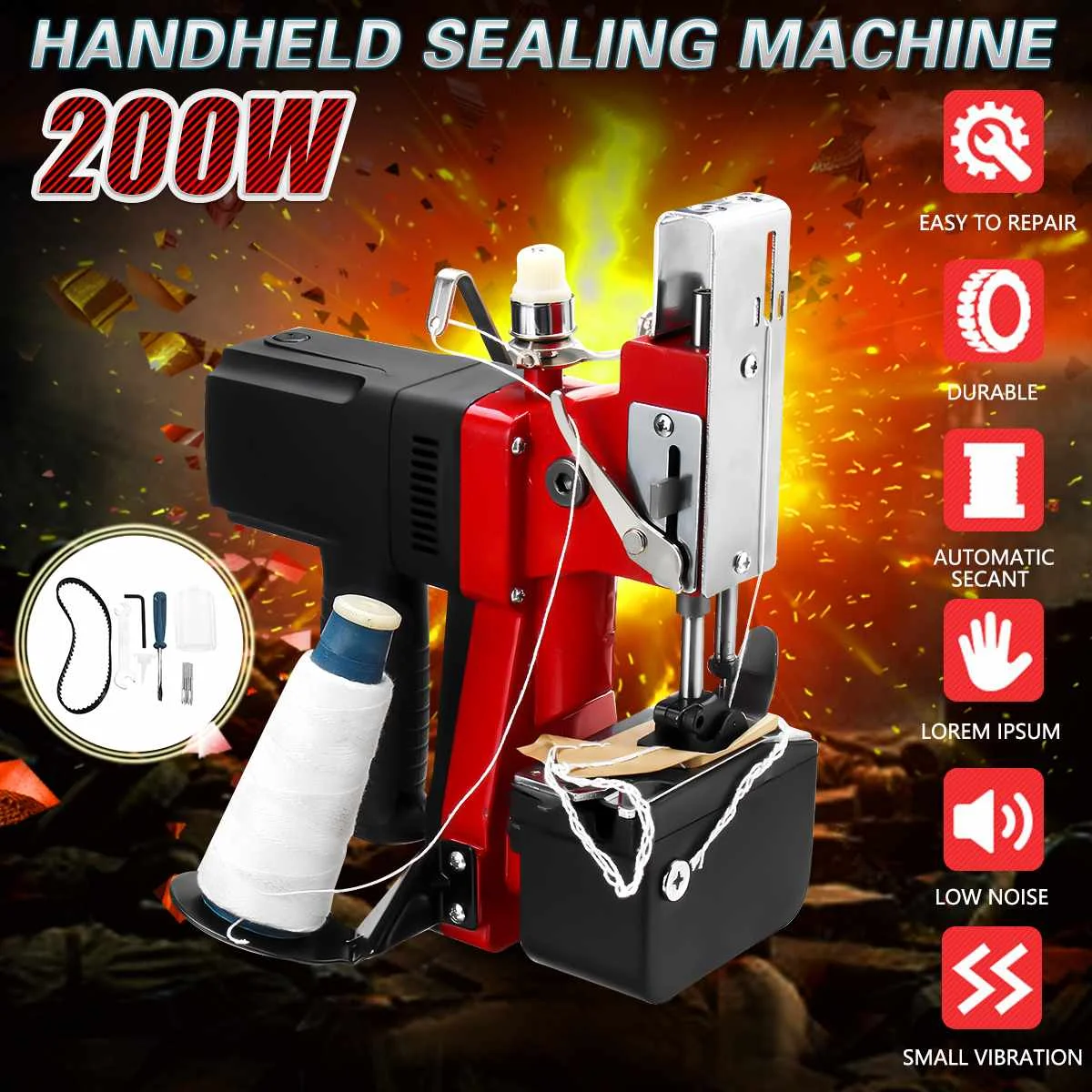 

NEW 220V Electric Sewing Machine Industrial Portable Electric Handheld Bag Stitching Closer Seal Sewing Sealing Machines