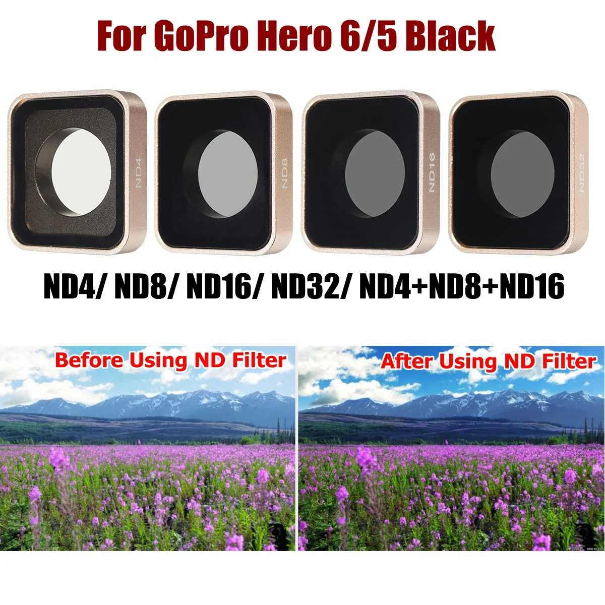 

Camera Filters Hero5 Hero6 WaterProof Filter UV ND Color Filters Set For GoPro Hero 5 6 Camera Outdoor Accessories