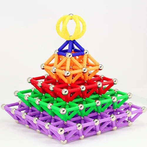 

Magnet Toy Bars Metal Balls Magnetic Designer Building Blocks Construction Toys For Children Educational Toys For Kids