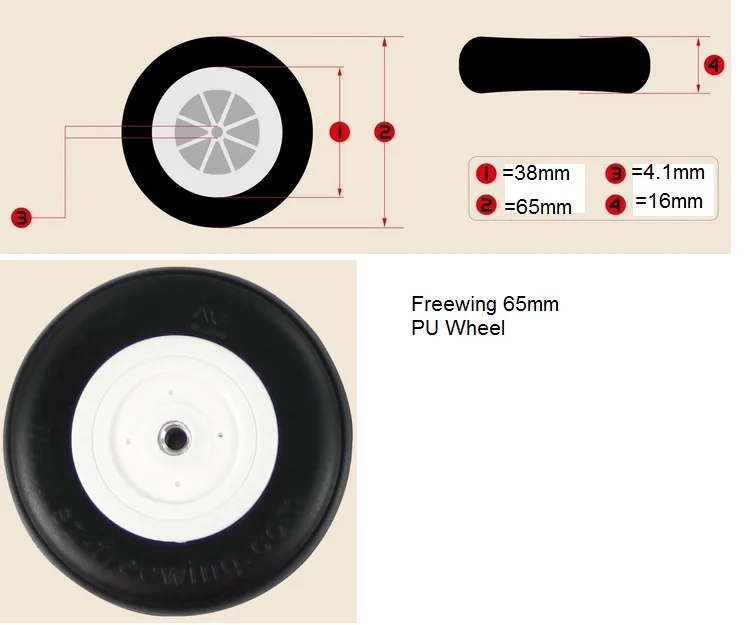 Freewing 65mm RC Wheels for Radio Controlled Airplanesin Parts