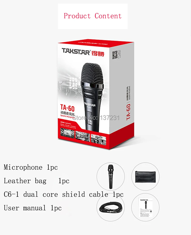Новый TAKSTAR TA 60 профессиональный динамический микрофон вокальный Пикап для