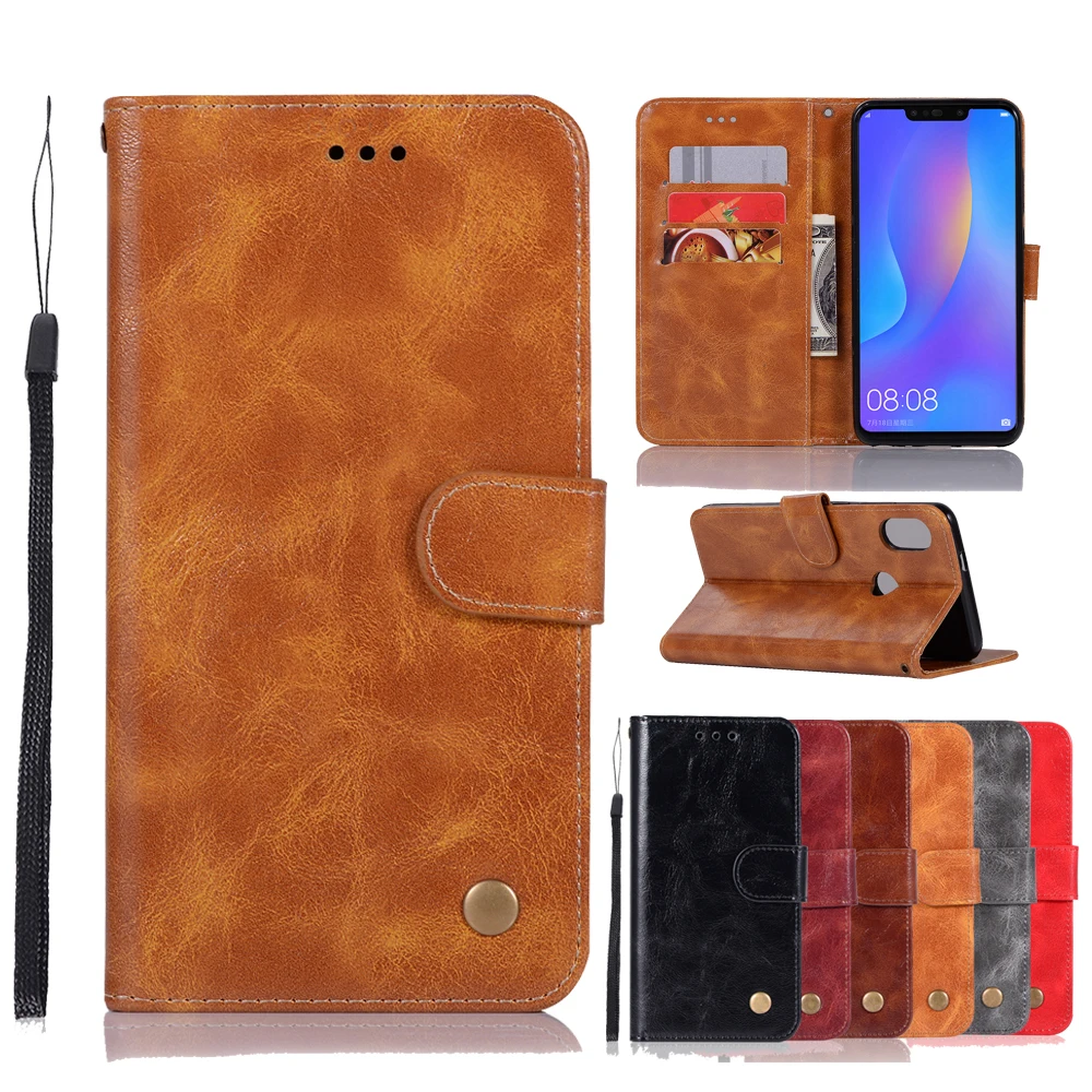 

Honor 8X Case For Huawei Honor 8X Phone Case for Huawei Honor8X Honor 8 X Flip Cover Retro PU Leather Card Slot Wallet Case