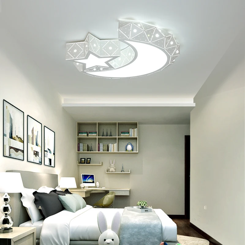 

Modern Led Ceiling Lights Iron Acrylic White Moon And Star Led Lamp.led Light..led Ceiling Light.ceiling Lamp For Foyer Bedroom