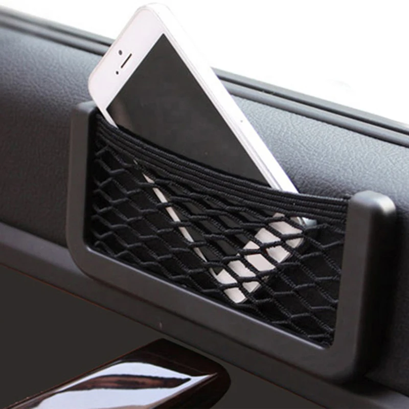 

20*8cm 15*8cm Car Back Rear Trunk Seat Elastic String Net Magic Sticker Mesh Storage Bag Pocket Cage Organizer Seat Back Bag