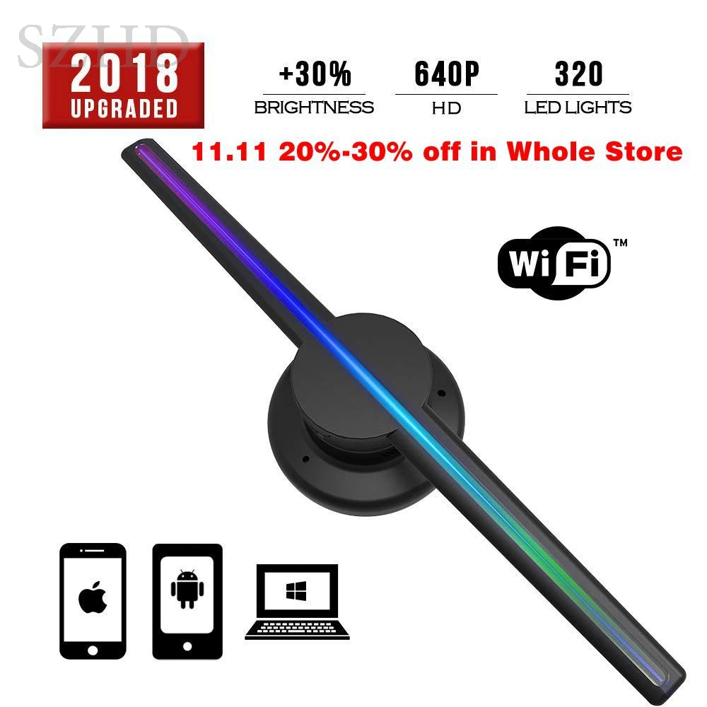 

Latest 42cm New Design High Resolution Wifi APP Control LED Display 3D projector Hologram Fan for Advertising