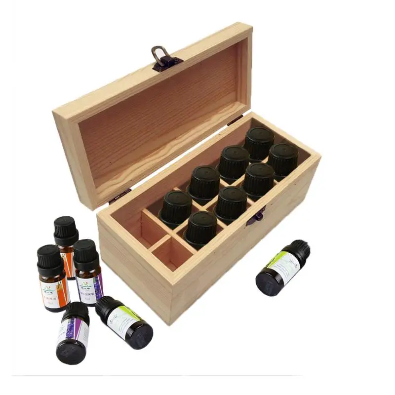 

Storage Box Wooden Multi-compartment Essential Oil Box 10-compartment Oil Bottle Packaging Storage Box 30ML Quick Delivery