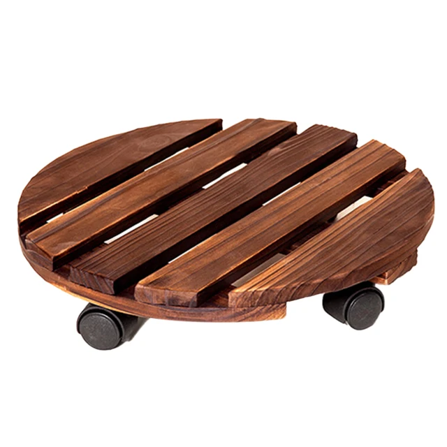 30*30cm Solid Wood Removable Stand Plant Pot Tray Wood Base Holder with