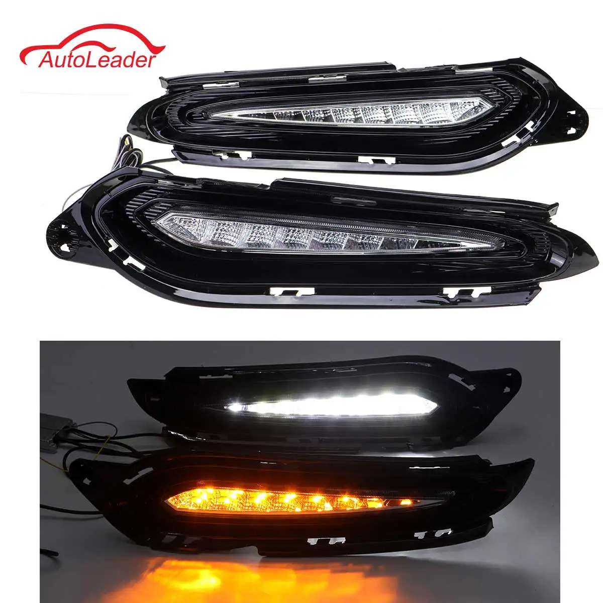 

2pcs Yellow Turn Signal Function Car DRL Waterproof 12V LED Daytime Running Light Lamp For Honda for HRV 2015 2016 2017 2018