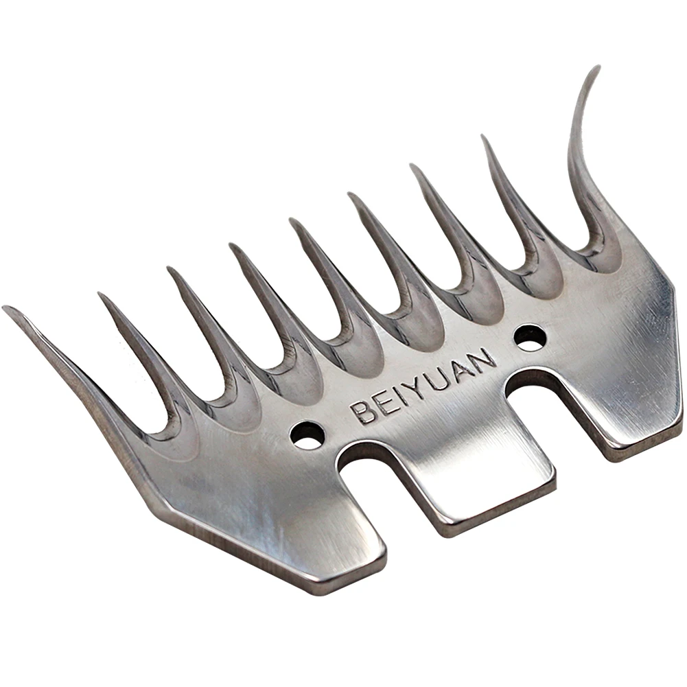 BEIYUAN 9 Tooth Sheep Shearing Clippers Blade Staright and Elbowl Goat Shears Convex Comb Cutter Shearing Clipper Tooth Blade 4