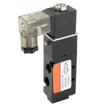 

G1/8 inch Solenoid 4V110-06 Valves 2 Position 5 Port Pilot-operated Electromagnetic Air Valve Aluminum alloy