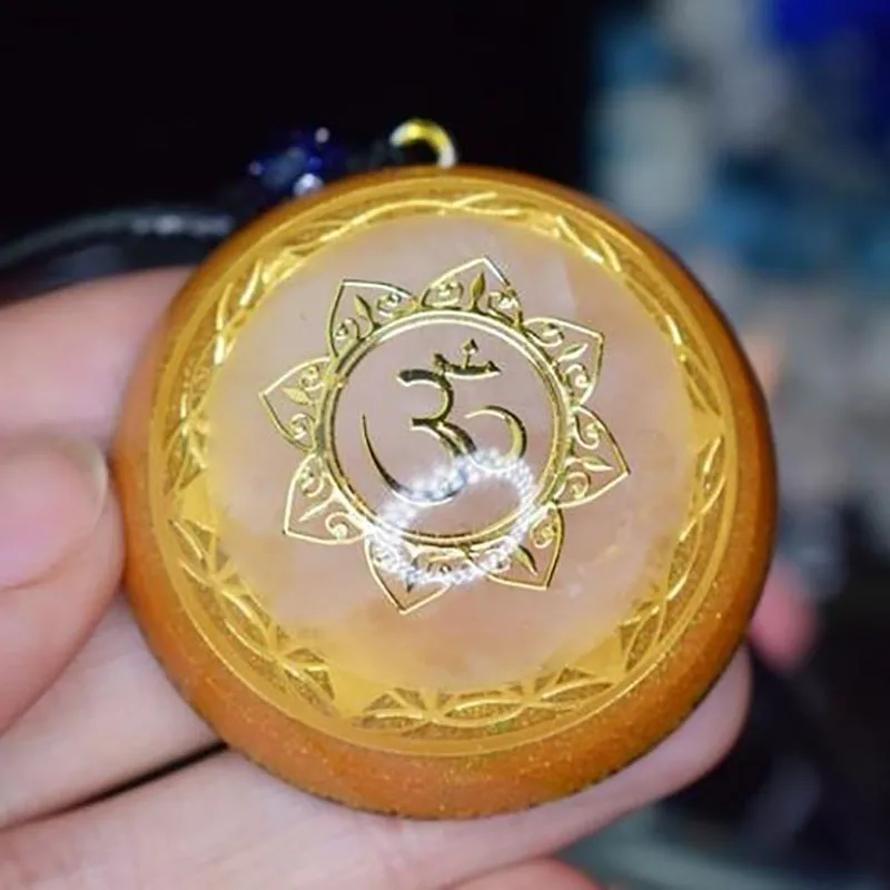 AURAREIKI Orgonite энергии кулон розового цвета с украшением в виде кристаллов душа