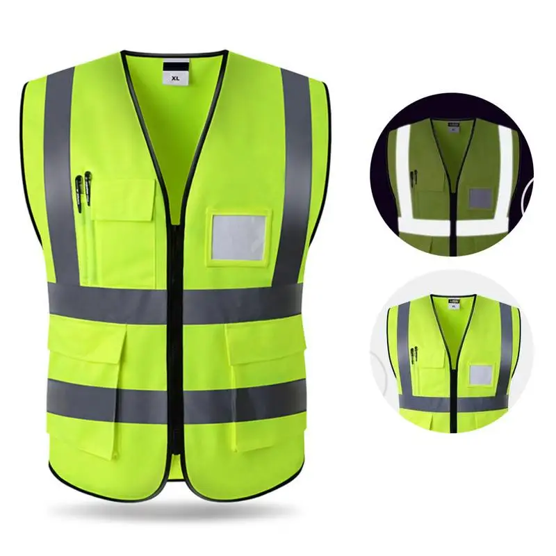 Светоотражающий жилет для безопасности Hi Vis трикотажная ткань уличная Ночная