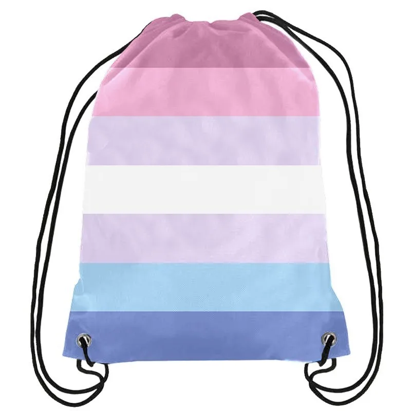

Bigender LGBT Bag Custom 35*45cm Knitted Polyester Mateial Customized Sports Bags Digital Printing Pouch Hot Sale