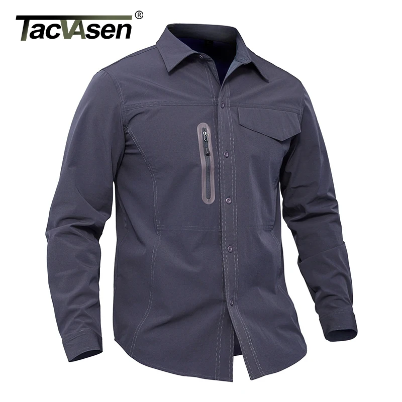 

TACVASEN Men Shirt Summer Tactical Shirts Quick Drying Sunproof Army Combat Shirts Long Sleeve Shirts Military Clothing YCXL-060