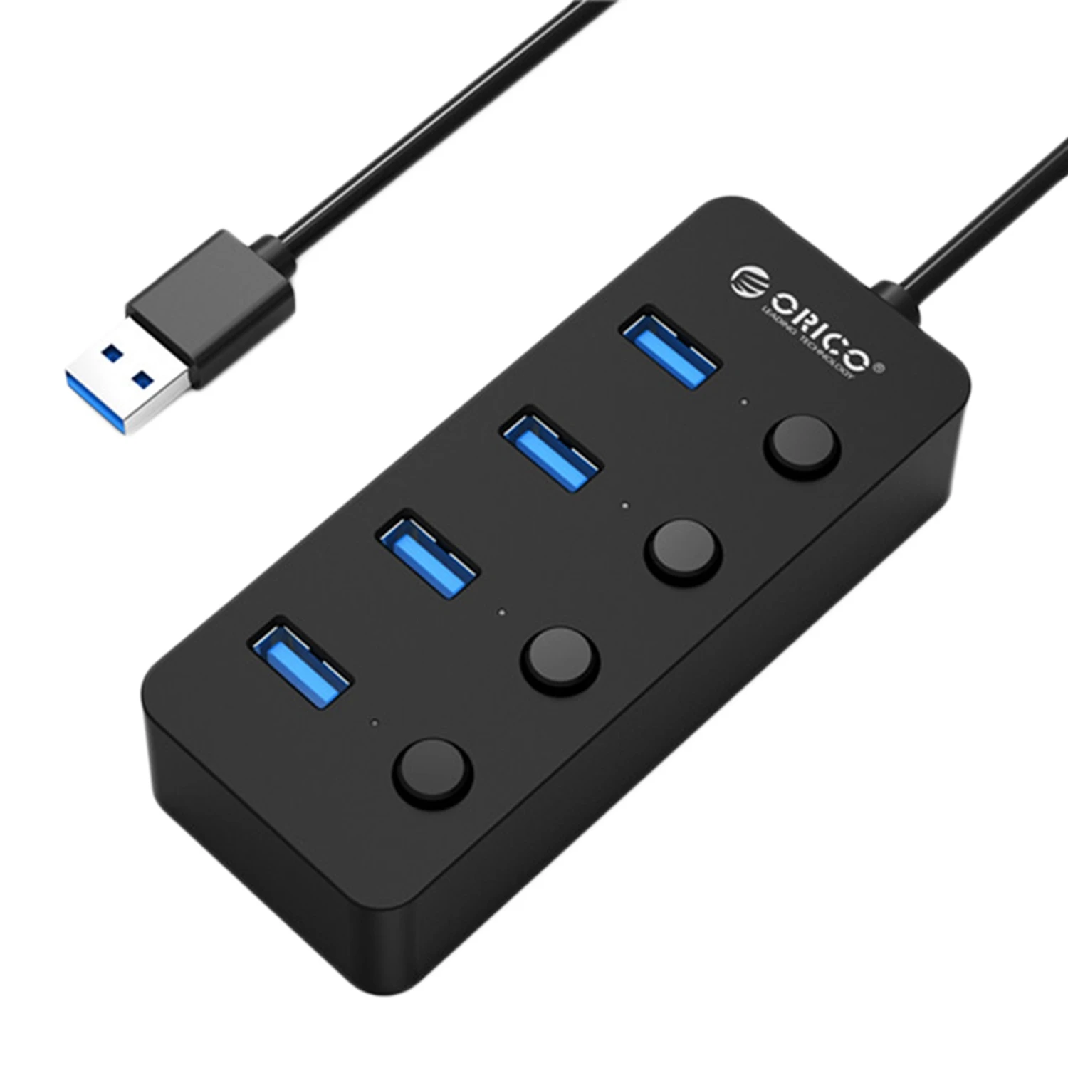 Orico W9Ph4-U3-V1 автобус Мощность ed 4 Порты и разъёмы Usb 3,0 концентратор с индивидуальным Мощность адаптер для коммутаторов и светодиодные лампы