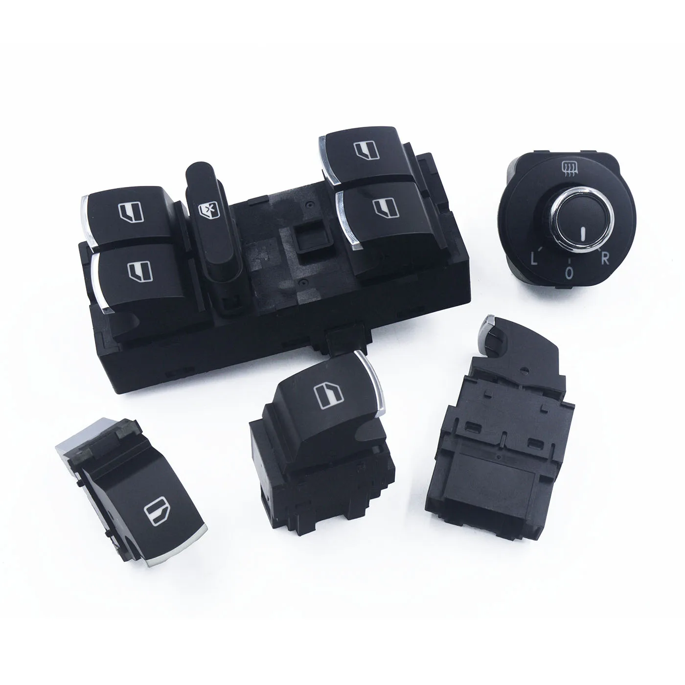 

For VW POLO Skoda Fabia 2010 2011 2012 2013 Auto Rearview Side Mirror Switch+Door Window Switch 6R0 959 857B 6RD 959 855C