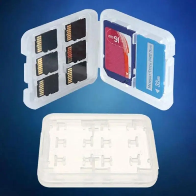 

Double-Layers Plastic SD/Micro SD TF/MSPD Card Storage Box, 8 Memory Card Slots Memory Card Storage Box