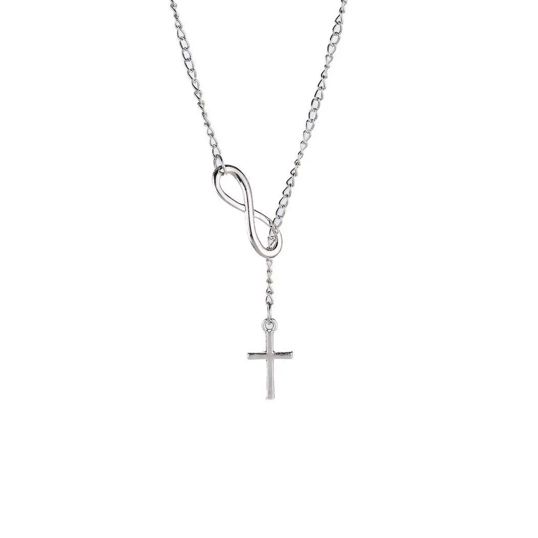 

3inch Elegant Cross Necklace Jewelry 22 Women's Plated Silver Alloy Casual Fashion 56 7cm Plating Pendant