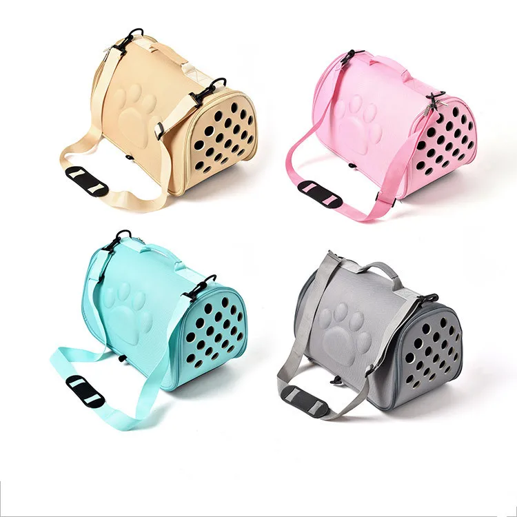 

Dog Carrier Bag Portable Cats Handbag Foldable Travel Bag Soft Side Breathable Puppy Carrying Hole Shoulder Pet Bags M/L 5Colors