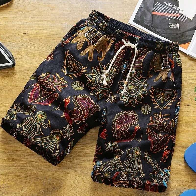 Mens Shorts Casual Shorts Men Drawstring Printed male 2019 Streetwear Summer Fashion Men Shorts Cotton Linen Beach Mens Shorts Casual Shorts Men Drawstring Printed male 2019 Streetwear Summer Fashion Men Shorts Cotton Linen Beach