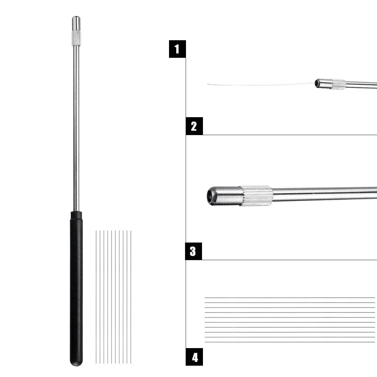 

Microbiology Inoculation Inoculating Rod Handle Loop & 10 Nichrome Wire Needle Lab Bacteria Culture Microbiology