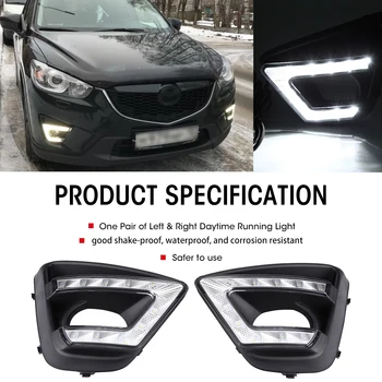 

1 Pair Car Daytime Running Light DRL LED Daylight Fog Lamp Cover with DRL Controller for Mazda CX-5 2012-2013 2014 15