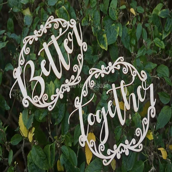

Better Together bride groom chair Signs. Vintage script wedding reception decor Gold - Wedding Day Studio