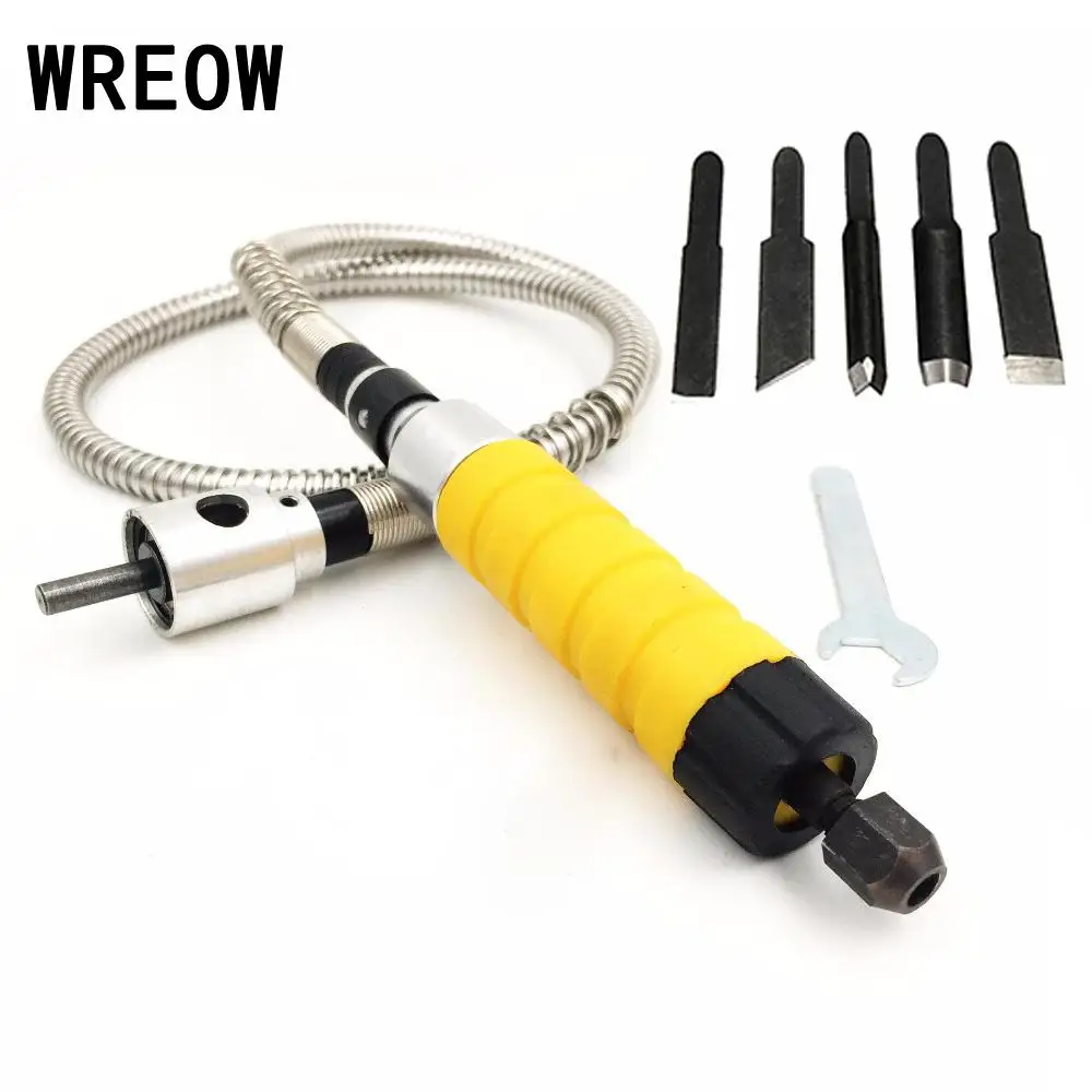 

Engraving Chisel Flex Shaft Woodwork Professional Safe Electric Chisel Carving Tool W/5 Flexible Carving Blade Tip Save Force