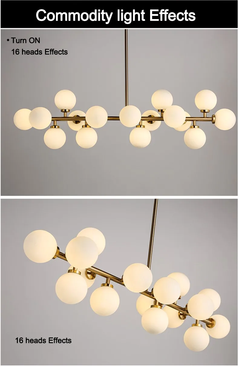  Nordic Modern Molecular Postmodern Loft Pendant Light Art Creative Magic Beans Branch Light Dining  - 32985875291