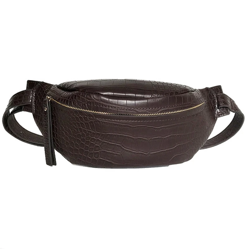 

Crocodile Pattern Pu Leather Waist Bags For Women Solid Color Funny Packs Ladies Belt Bags For Phone Female Funny Pack